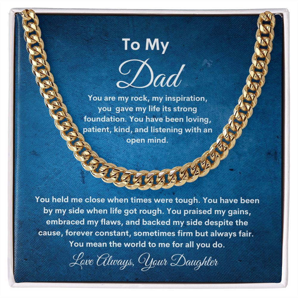 To My Dad Cuban Link Chain