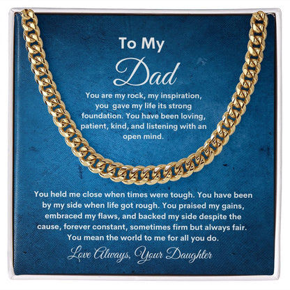 To My Dad Cuban Link Chain