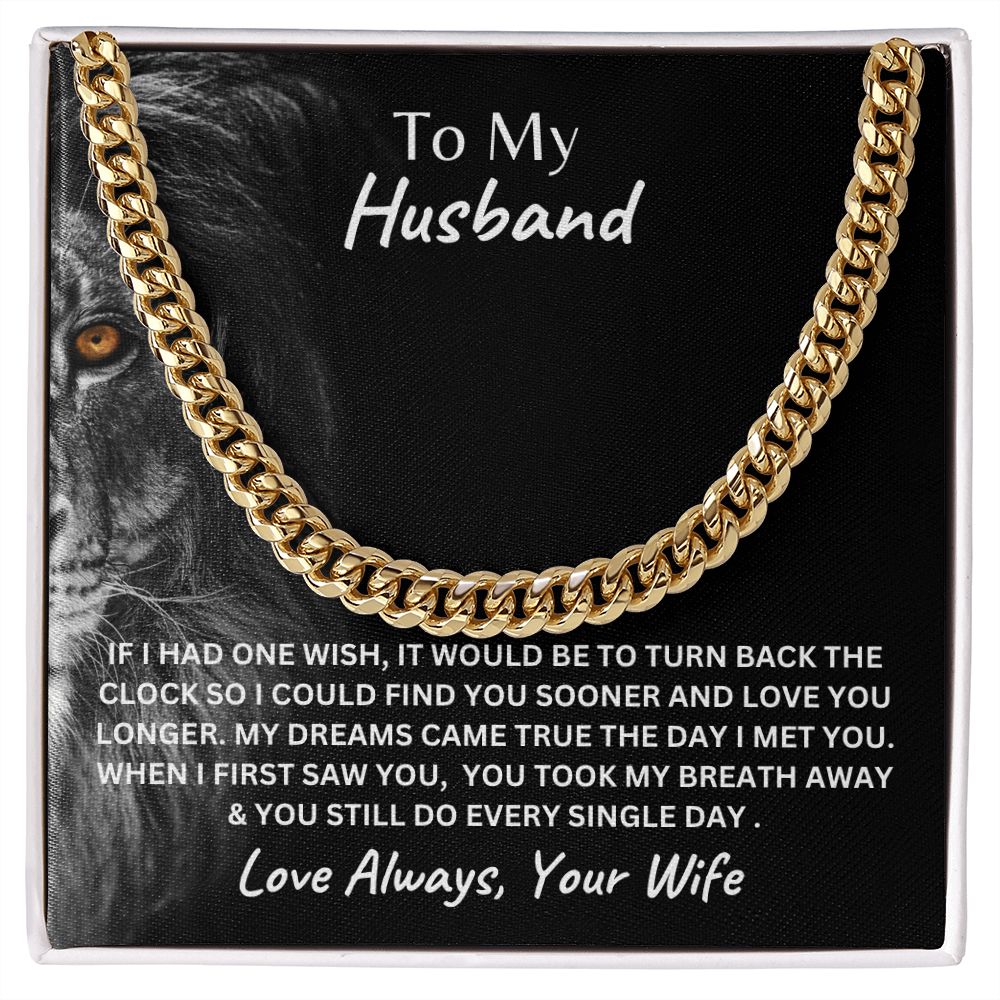 To My Husband Cuban Link Chain