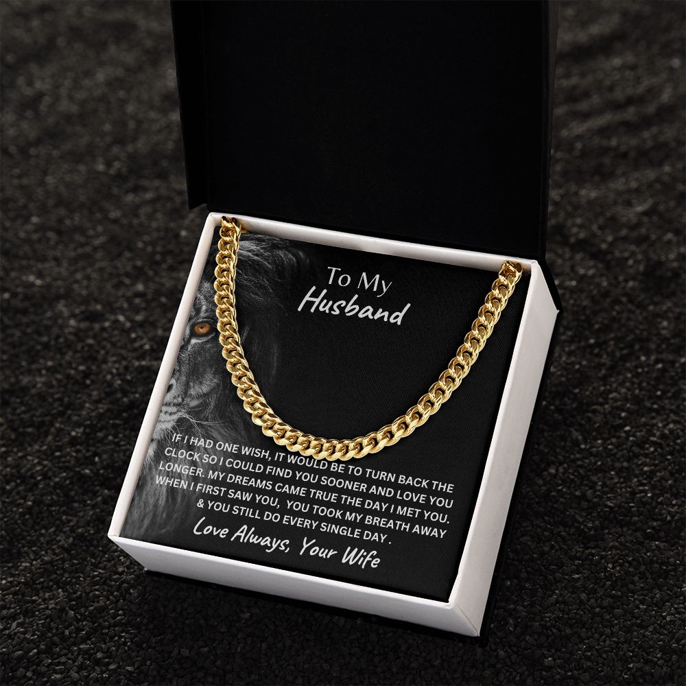 To My Husband Cuban Link Chain