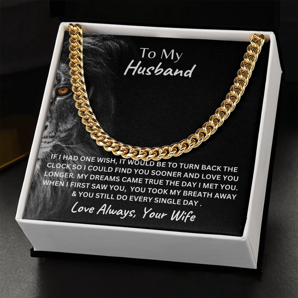 To My Husband Cuban Link Chain