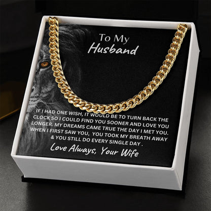 To My Husband Cuban Link Chain