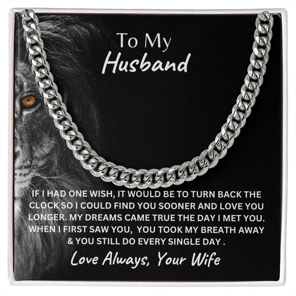 To My Husband Cuban Link Chain