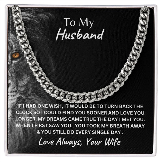 To My Husband Cuban Link Chain