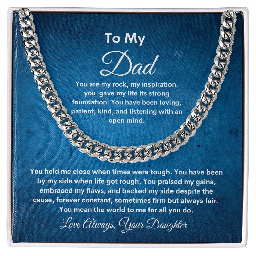 To My Dad Cuban Link Chain