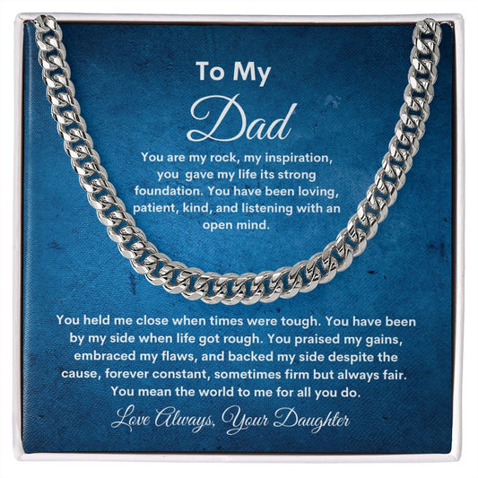 To My Dad Cuban Link Chain