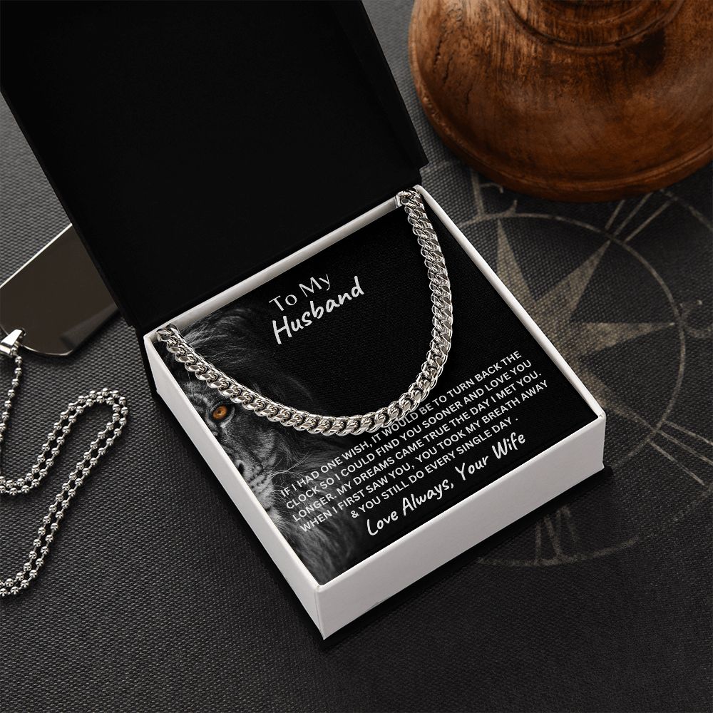 To My Husband Cuban Link Chain