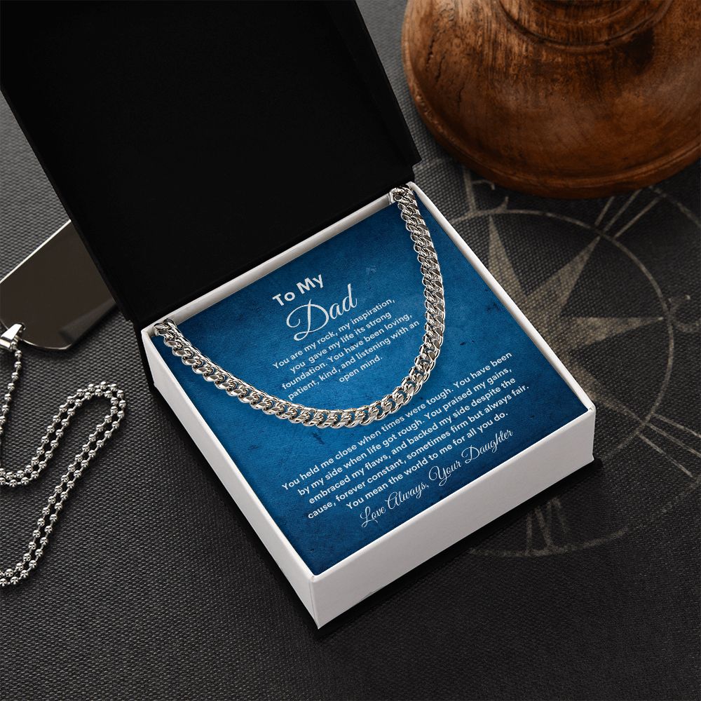 To My Dad Cuban Link Chain