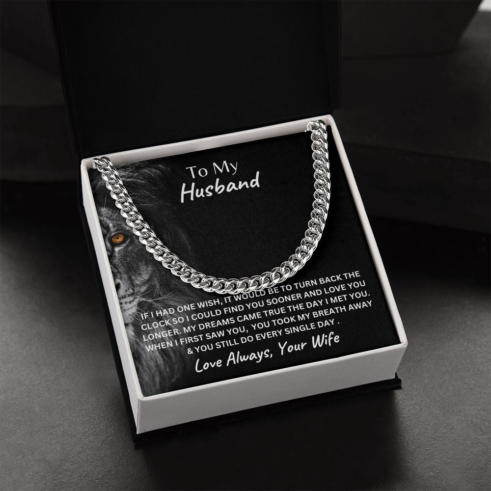 To My Husband Cuban Link Chain