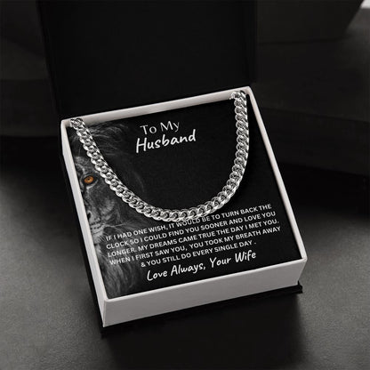 To My Husband Cuban Link Chain