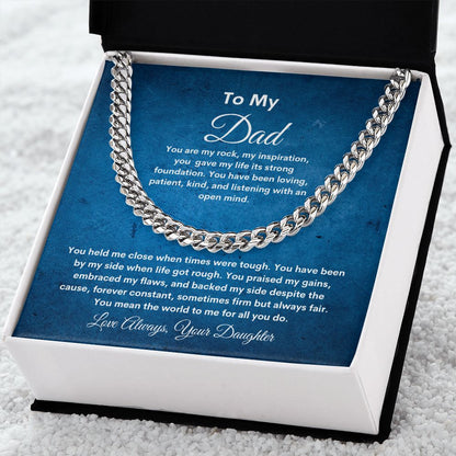 To My Dad Cuban Link Chain