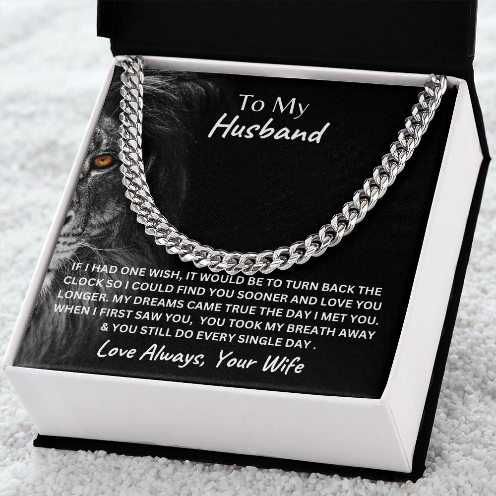 To My Husband Cuban Link Chain