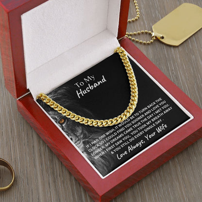 To My Husband Cuban Link Chain