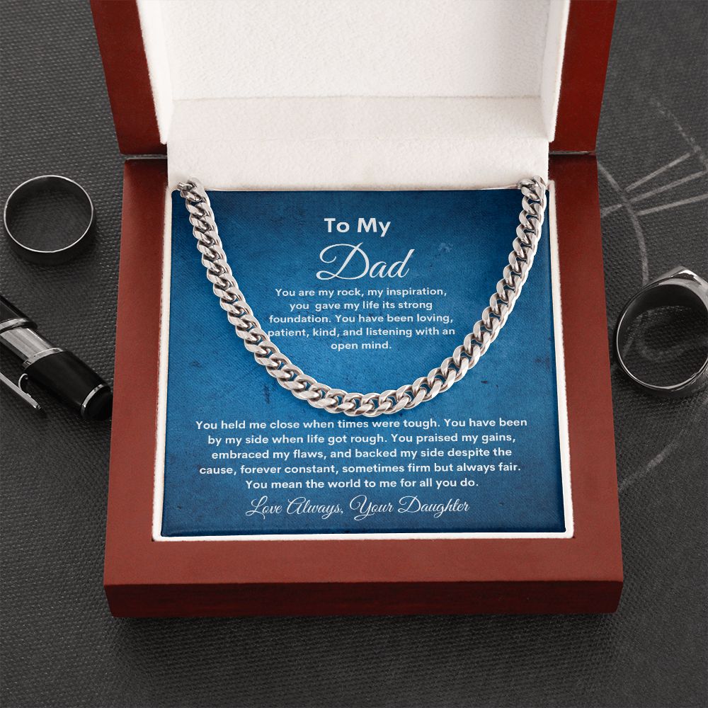 To My Dad Cuban Link Chain
