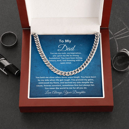 To My Dad Cuban Link Chain