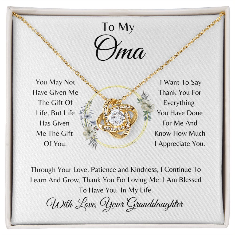 To My Oma Love Knot Necklace