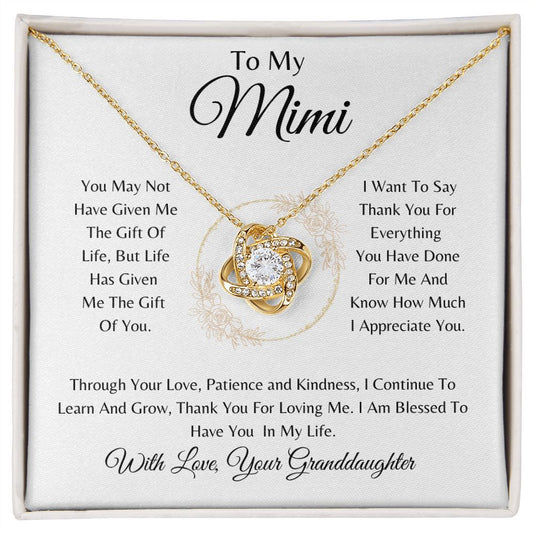 To My Mimi Love Knot Necklace