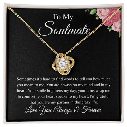 To My Soulmate Love Knot Necklace