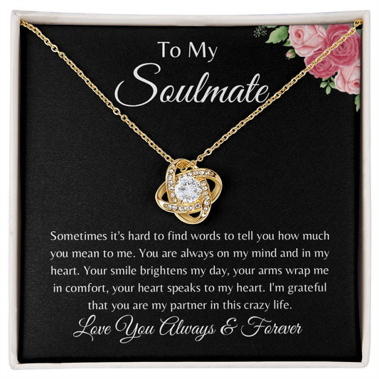 To My Soulmate Love Knot Necklace