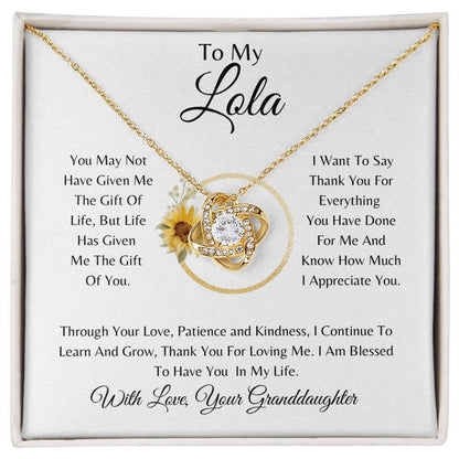 To My Lola Love Knot Necklace