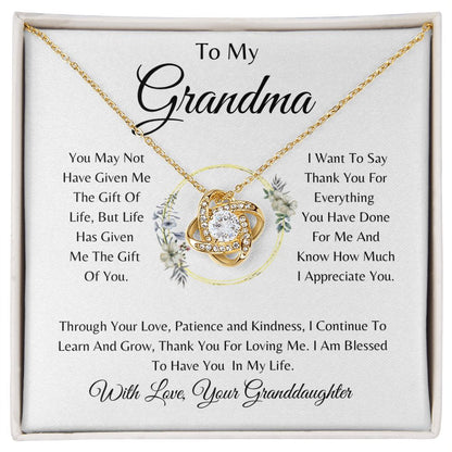To My Grandma Love Knot Necklace