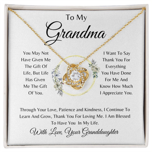 To My Grandma Love Knot Necklace
