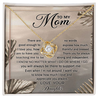 To My Mom Love Knot Necklace