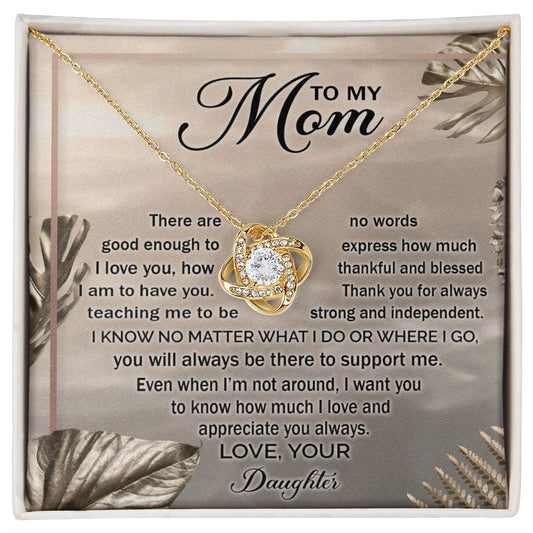 To My Mom Love Knot Necklace
