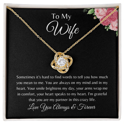 To My Wife Love Knot Necklace