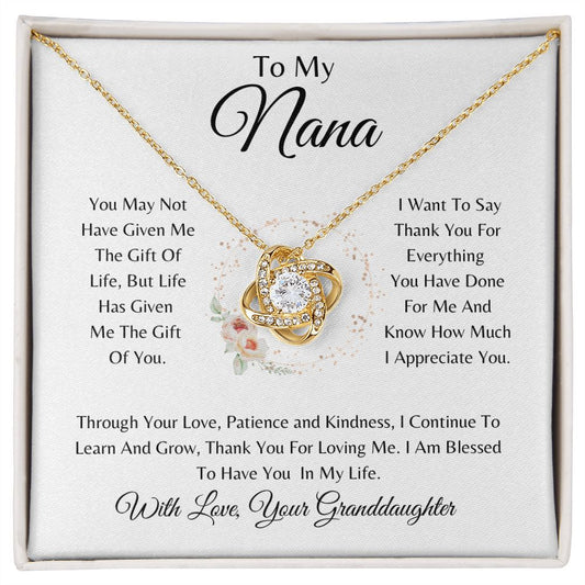 To My Nana Love Knot Necklace