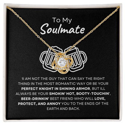 To My Soulmate Love Knot Necklace