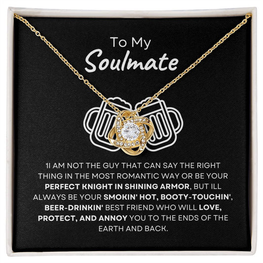 To My Soulmate Love Knot Necklace