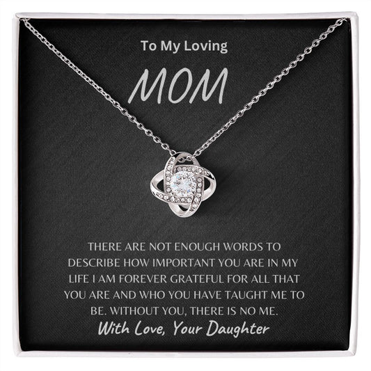To Mom, Love Daughter Love Knot Necklace