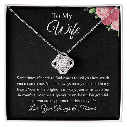 To My Wife Love Knot Necklace