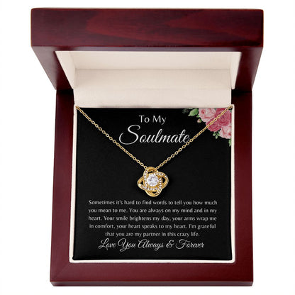 To My Soulmate Love Knot Necklace