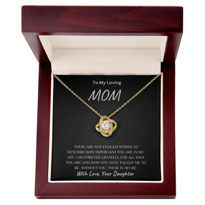 To Mom, Love Daughter Love Knot Necklace