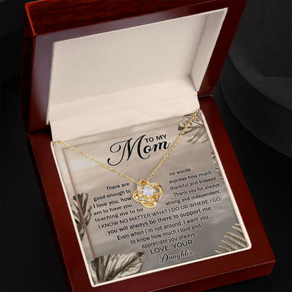 To My Mom Love Knot Necklace