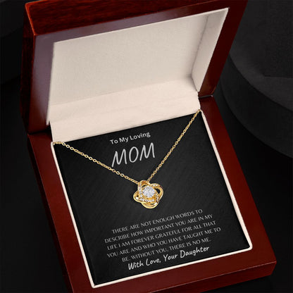 To Mom, Love Daughter Love Knot Necklace