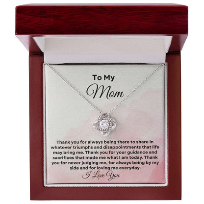 To My Mom Love Knot Necklace