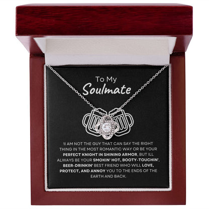 To My Soulmate Love Knot Necklace