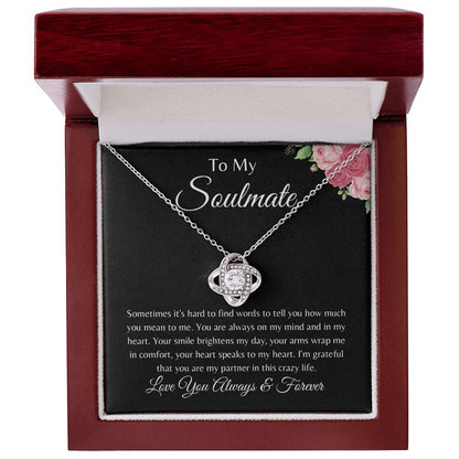 To My Soulmate Love Knot Necklace