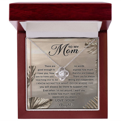 To My Mom Love Knot Necklace