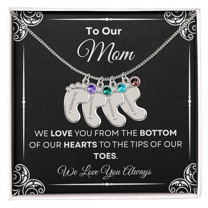 To Our Mom Baby Feet Necklace