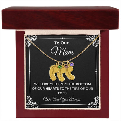 To Our Mom Baby Feet Necklace