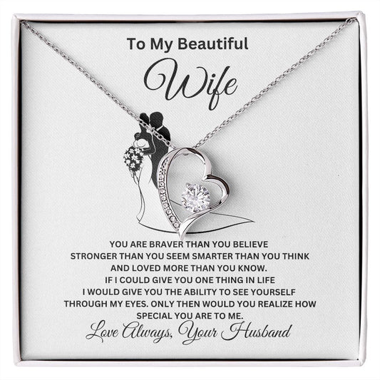 To My Beautiful Wife Forever Love Necklace