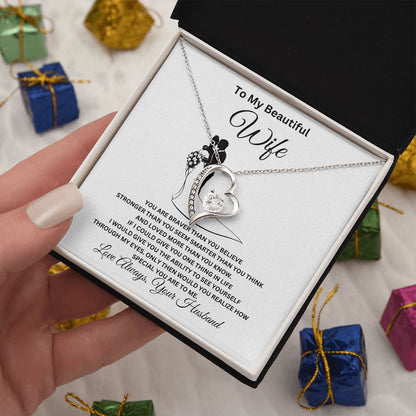 To My Beautiful Wife Forever Love Necklace