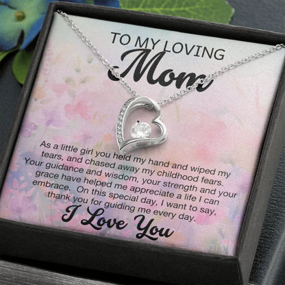 To My Loving Mom Forever Heart Necklace