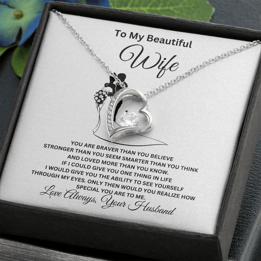 To My Beautiful Wife Forever Love Necklace