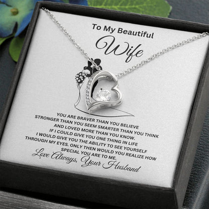 To My Beautiful Wife Forever Love Necklace