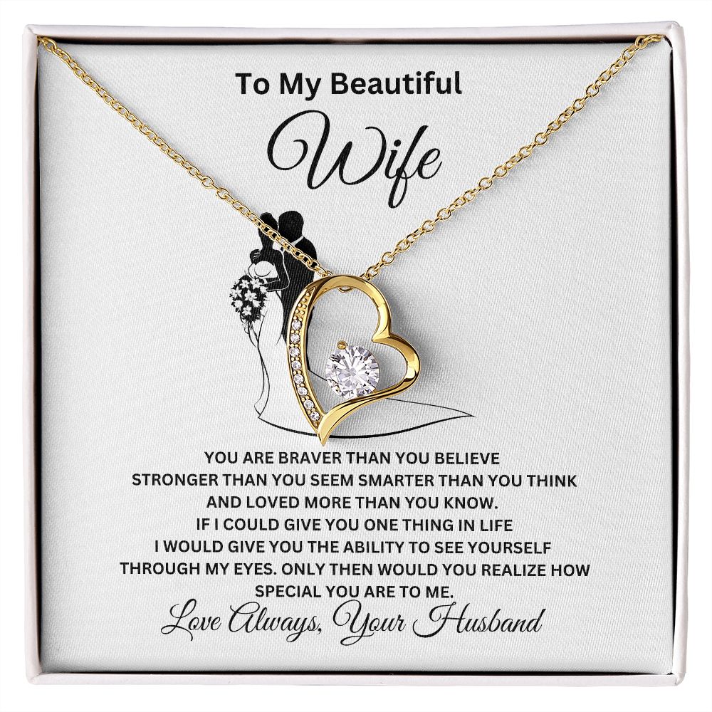 To My Beautiful Wife Forever Love Necklace
